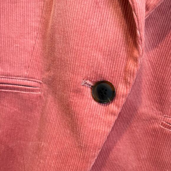 Talbots Pink Corduroy Cutaway Blazer Size 6 Soft Stretch Career Jacket - Picture 6 of 8